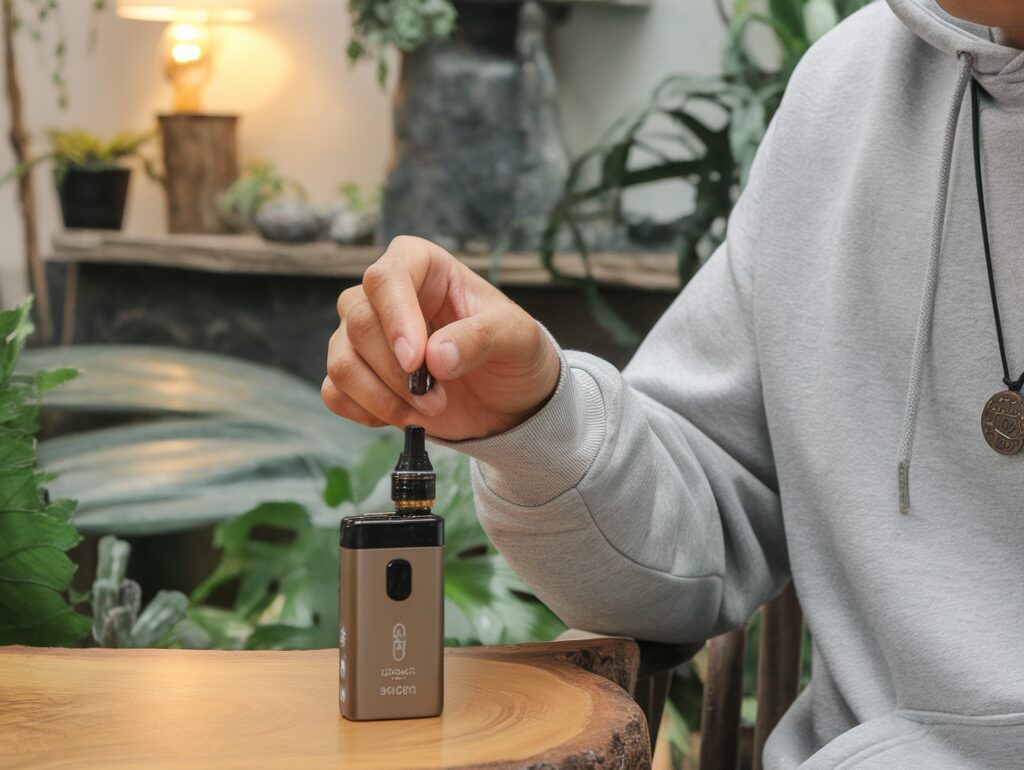Bouteille d'huile de CBD avec des feuilles de chanvre