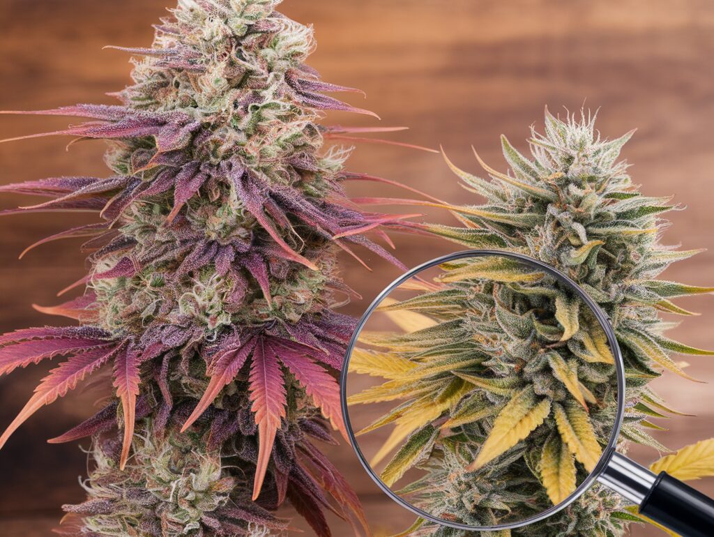 Feuilles de chanvre avec une fiole d'huile de CBD