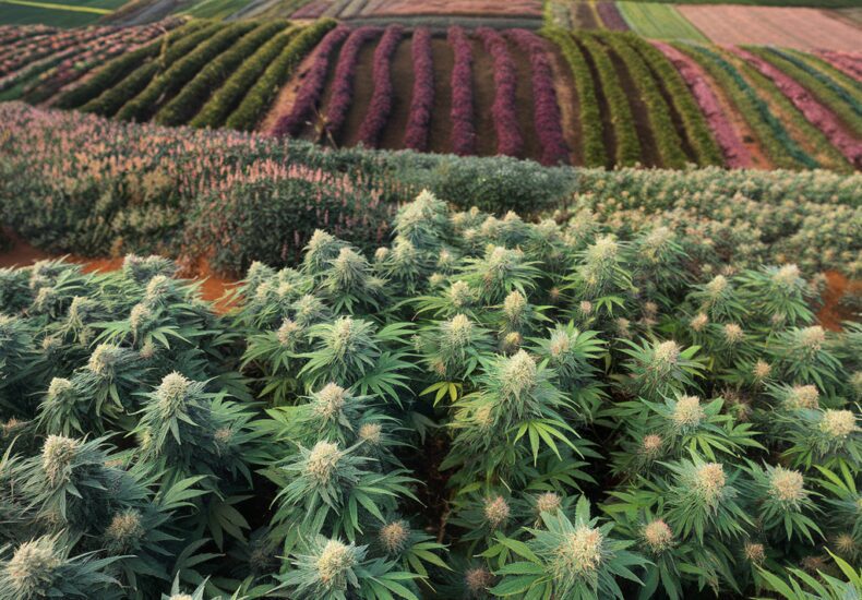 Fleurs de CBD séchées en gros plan