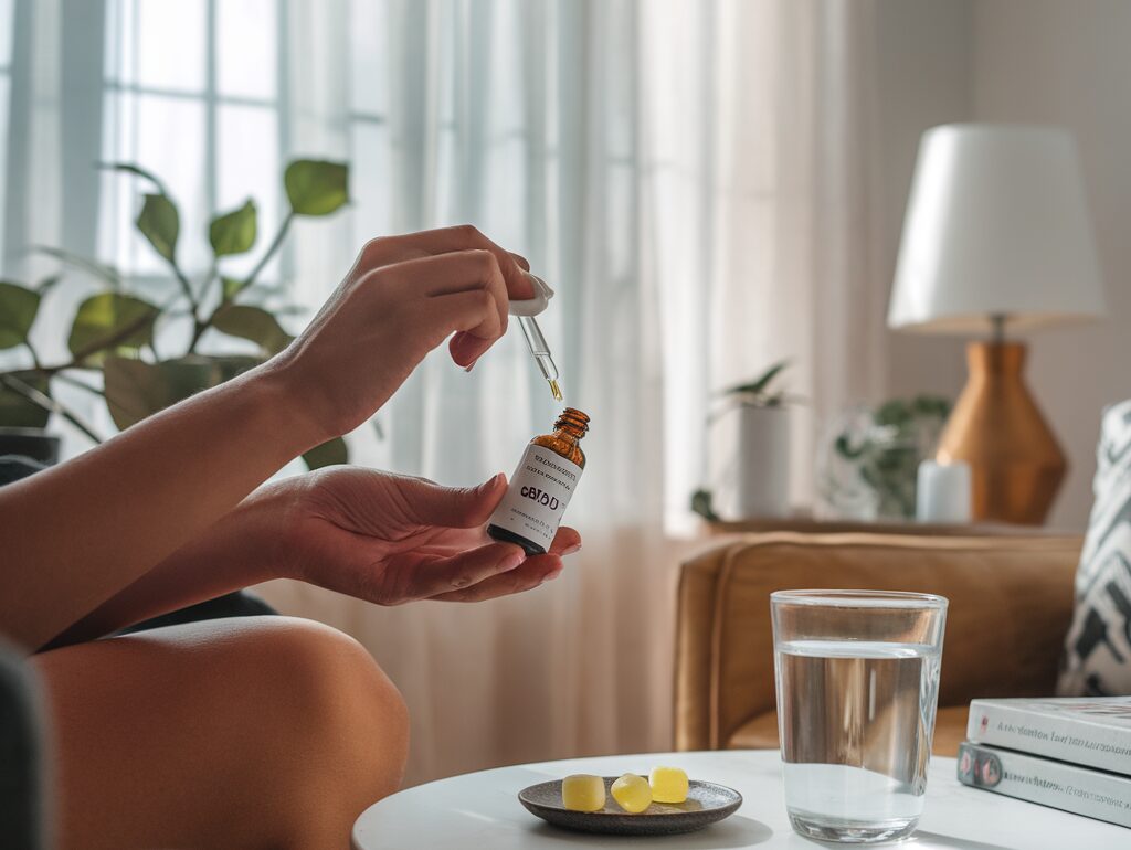 Paysage suisse avec des champs de chanvre pour la production de CBD