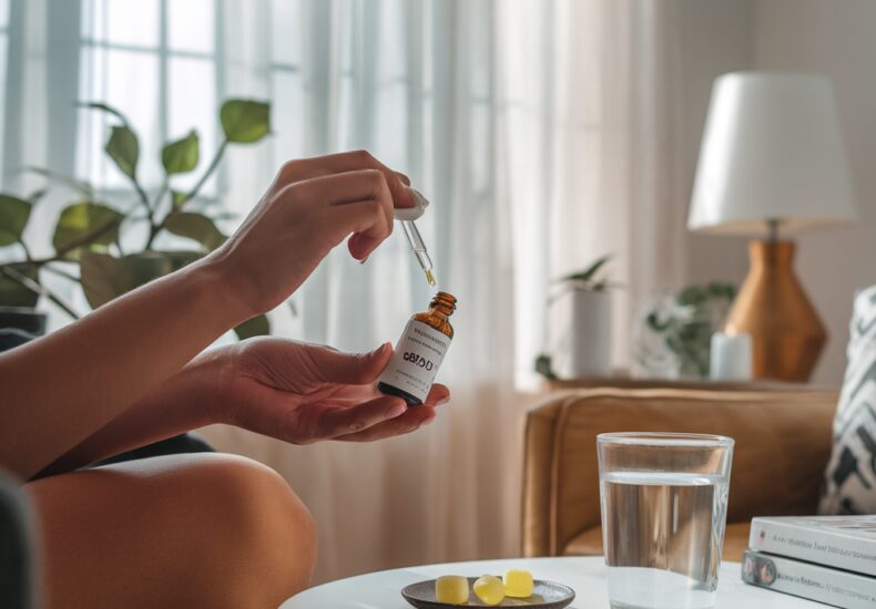 Paysage suisse avec des champs de chanvre pour la production de CBD