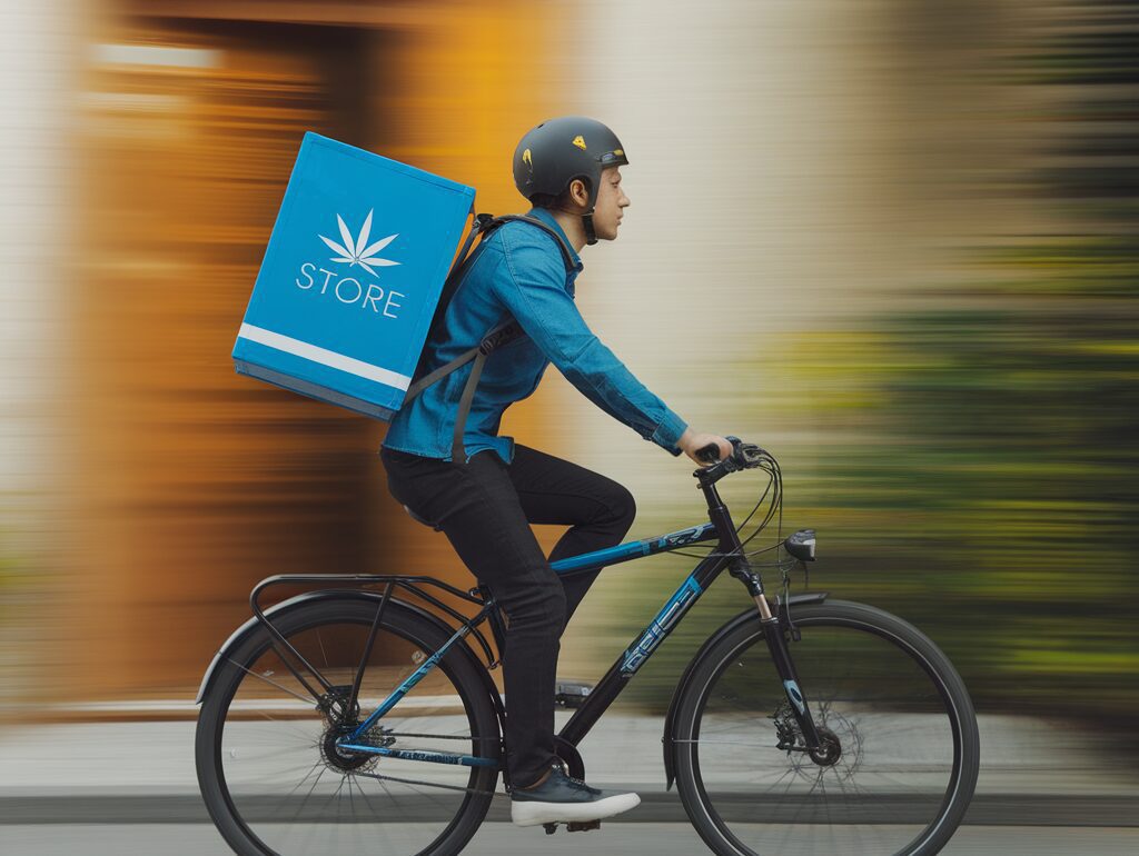 Intérieur d'une boutique spécialisée en produits à base de cannabidiol