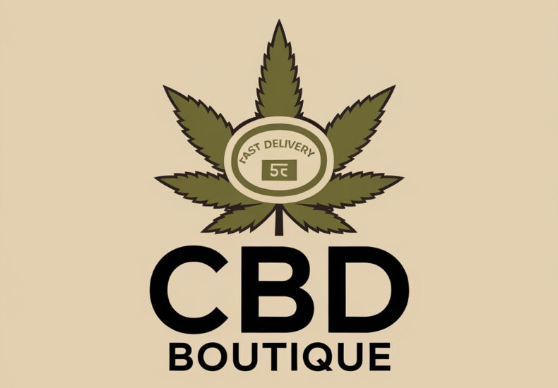 Flacon d'huile de CBD avec des feuilles de chanvre
