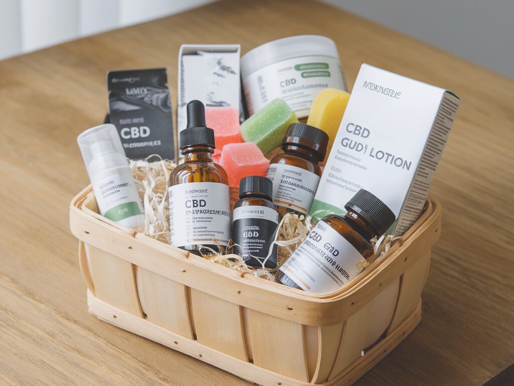 Intérieur d'une boutique spécialisée dans les produits à base de cannabidiol