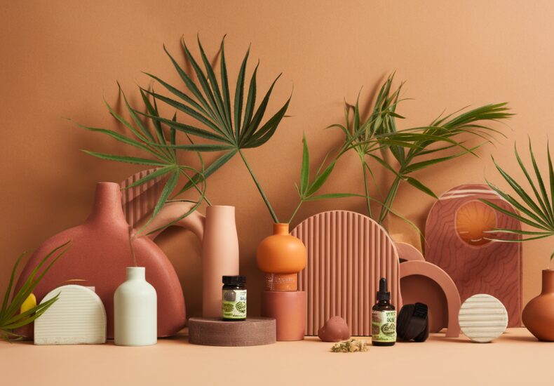 Devanture d'une boutique spécialisée en CBD avec des produits exposés