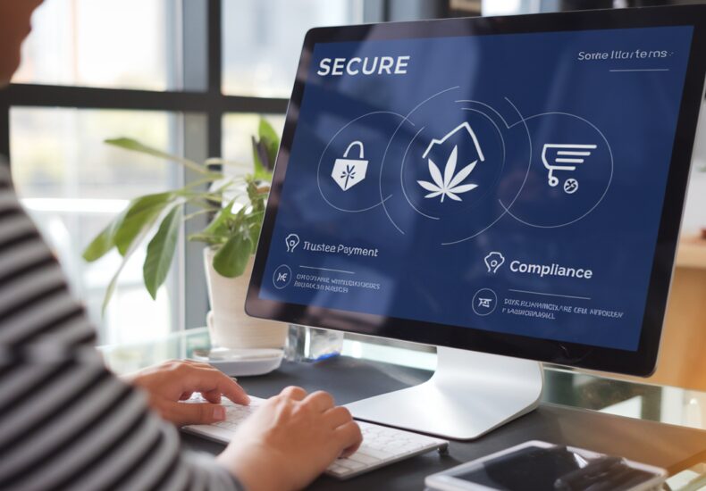Flacon d'huile de CBD avec feuille de chanvre en arrière-plan