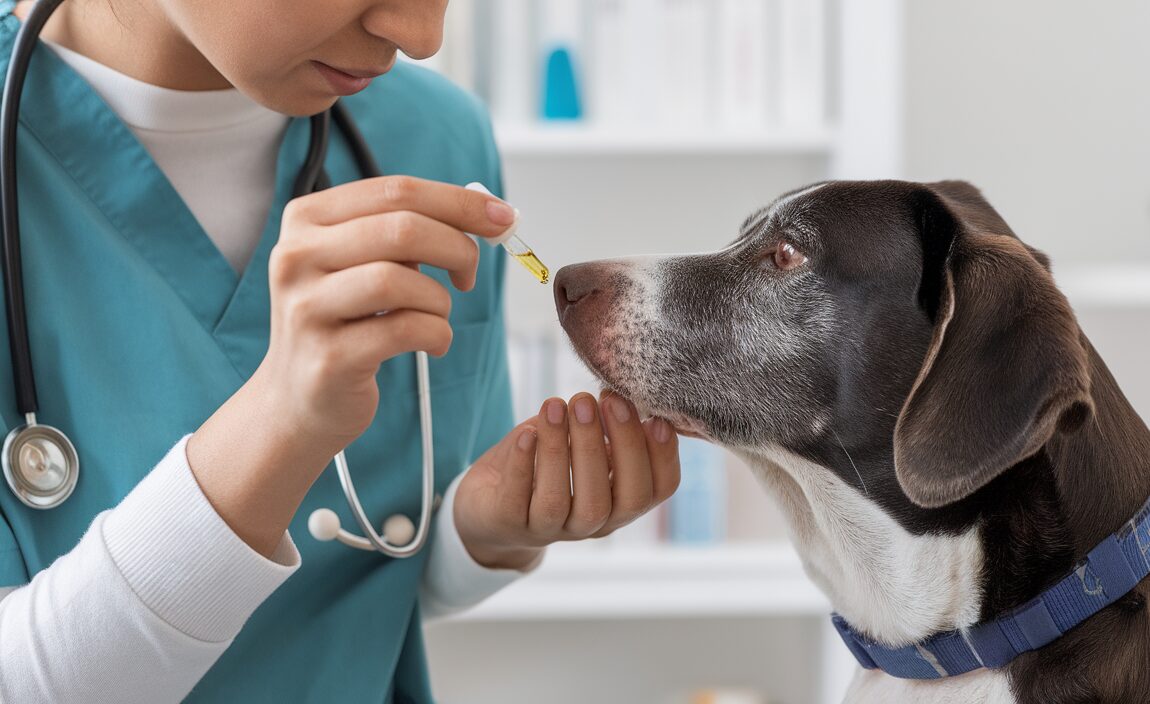 Chien allongé sereinement après avoir pris du CBD pour l'arthrose