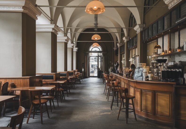 A steaming cup of coffee in a cozy Melbourne CBD café