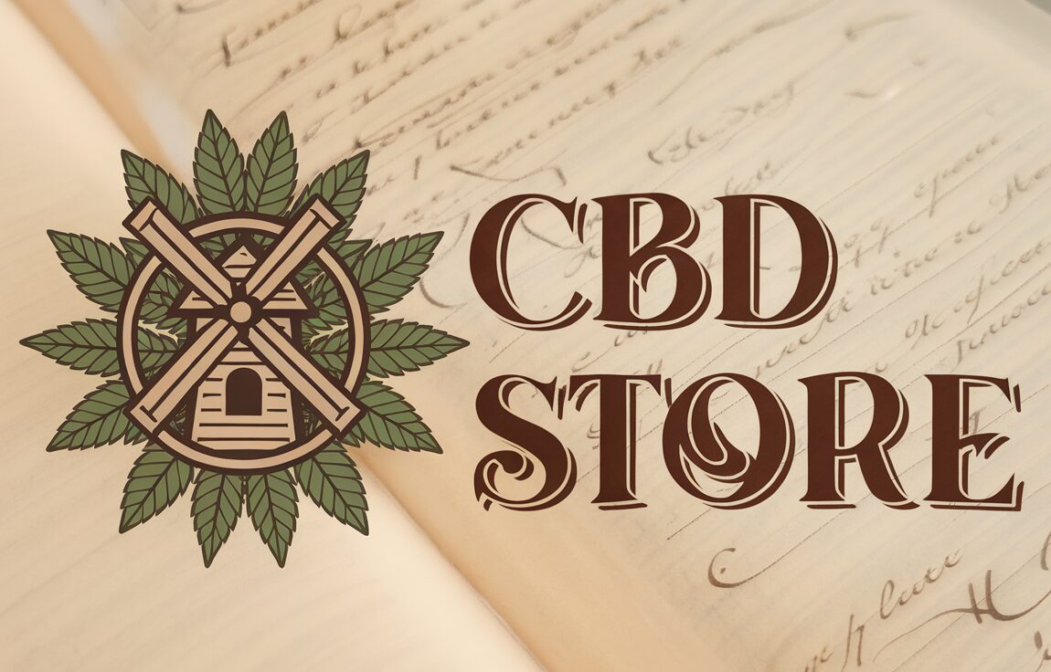 Intérieur d'un magasin de CBD avec divers produits à base de chanvre