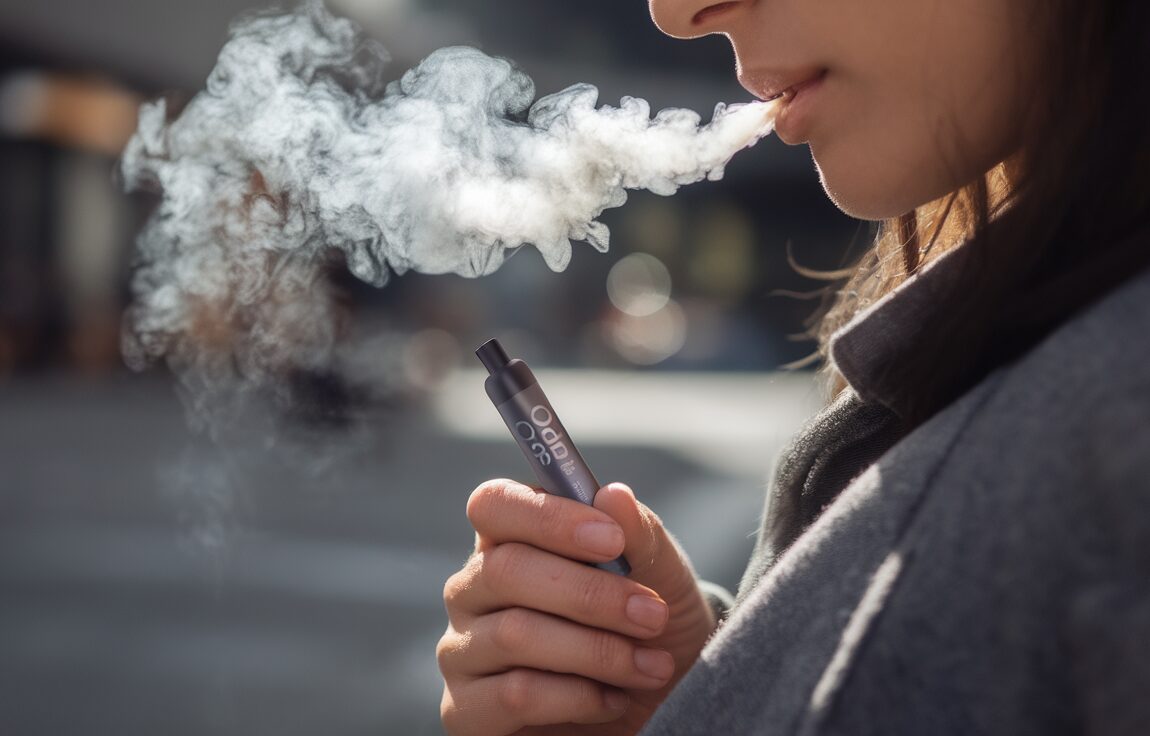 Vaporisateur CBD portable en fonctionnement